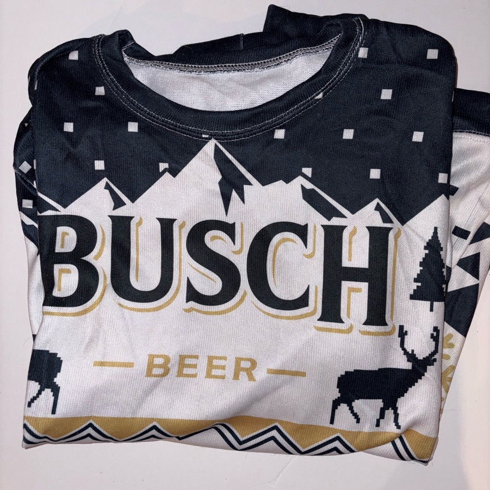 Busch Beer Graphic  Christmas Sweatshirt